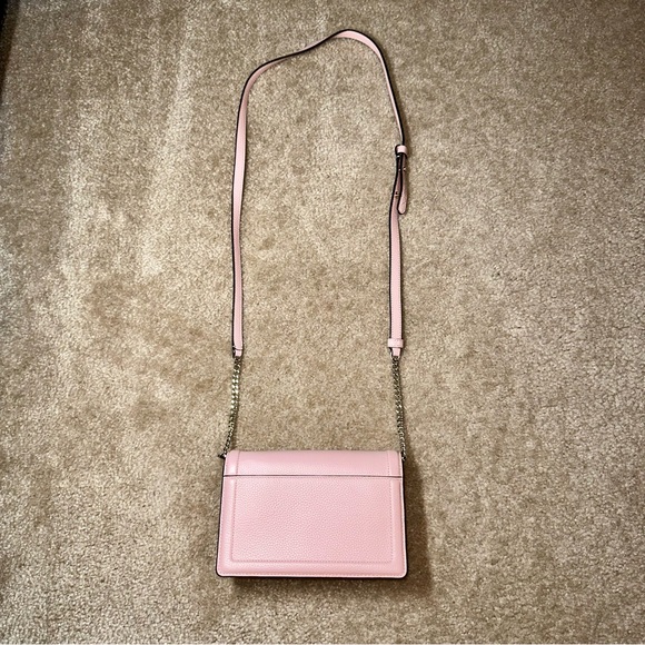 Kate Spade Knott Pebbled Leather Flap Crossbody, Pink, Like New - Picture 3 of 4